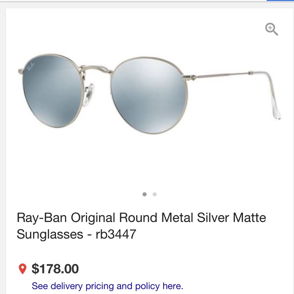 Silver lightly used ray ban circles